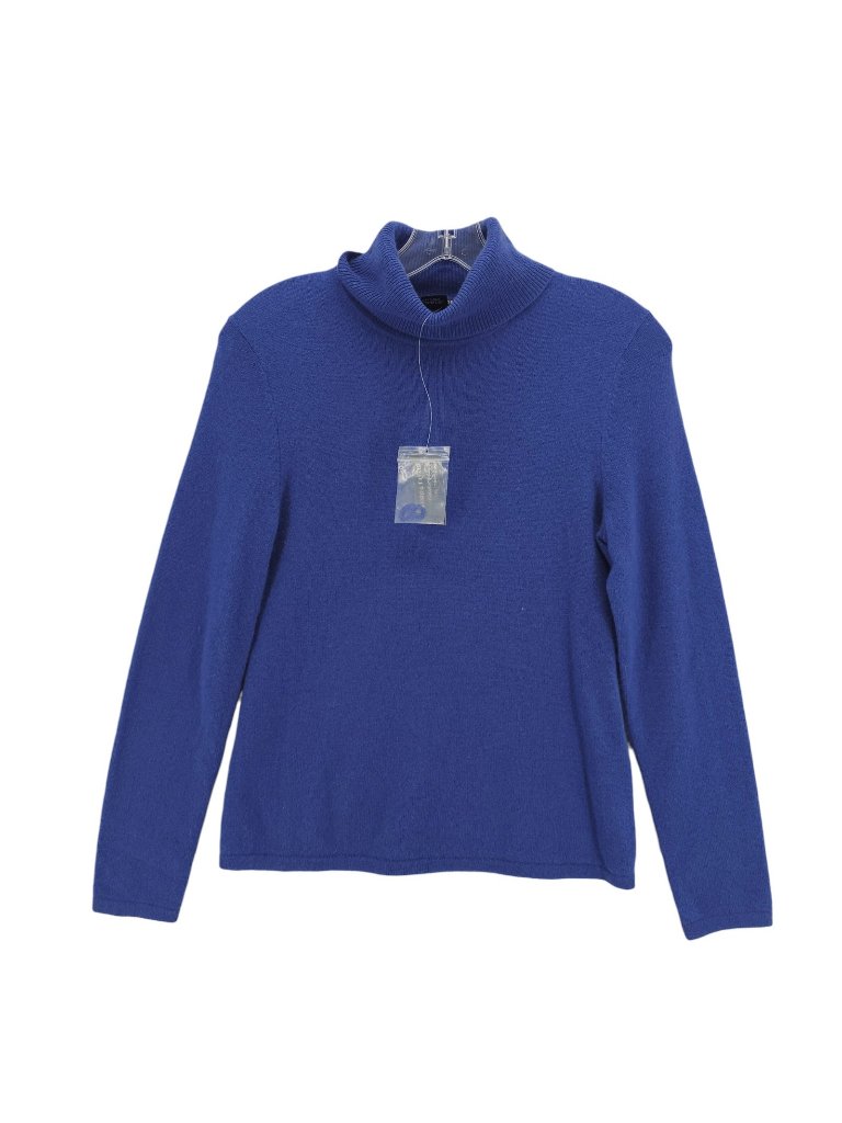 Nwt Lord & Taylor 100% Cashmere Sweater Turtleneck Electric Blue Petite Medium